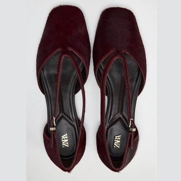 ZARA Double Strap Leather Ballet Flats NWT - Picture 16 of 16